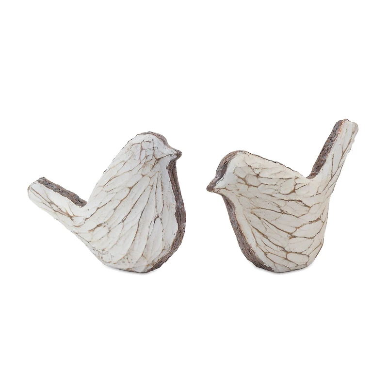 Carved Bird Figurines Set