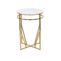 21" Gold Iron Contemporary Accent Table