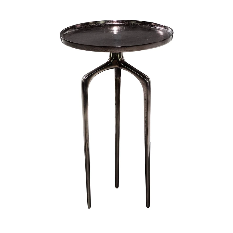25" Black Aluminum Contemporary Accent Table