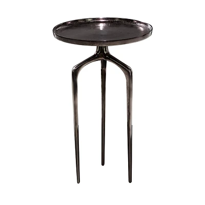 25" Black Aluminum Contemporary Accent Table
