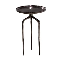 25" Black Aluminum Contemporary Accent Table