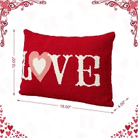 Glitzhome® 18" Valentine's Hooked Love Pillow