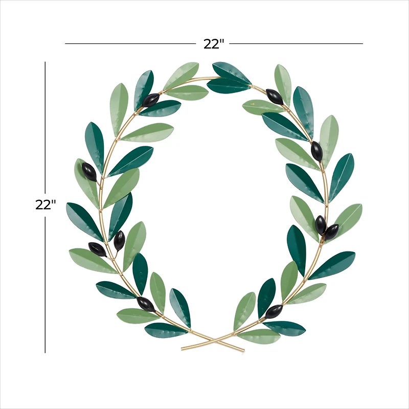22" Green Coastal Metal Wall Décor