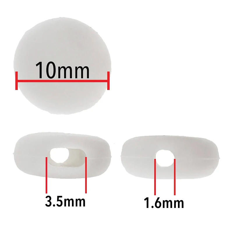 Fablastic™ White Silicone Cord Locks, 10mm