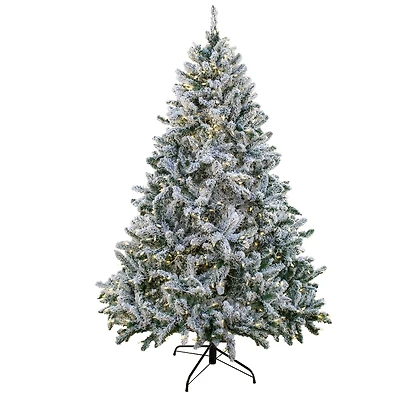 7.5ft. Pre-Lit Snowy Hudson Artificial Christmas Tree, Dual Color® LED Lights