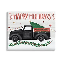 Stupell Industries Happy Holidays Christmas Tree Truck Canvas Wall Art