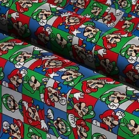 Nintendo® Mario Bros.™ Character Grid Cotton Fabric