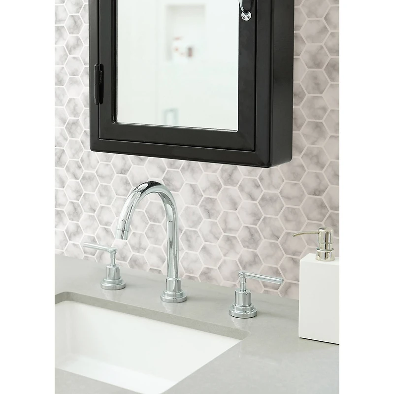 InHome Hexagon Marble Peel & Stick Backsplash Tiles