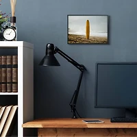 Stupell Industries Yellow Surfboard in Sand Framed Wall Art