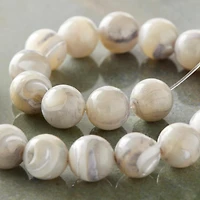 12 Pack: 7mm Light Gray Mother of Pearl Round Beads by Bead Landing™