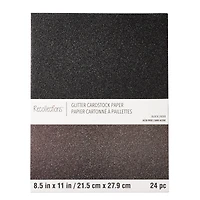 Black Glitter 8.5" x 11" Cardstock Paper by Recollections™, 24 Sheets