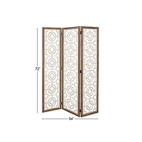 White Wood Farmhouse Room Divider Screen, 72" x 54" x 1"