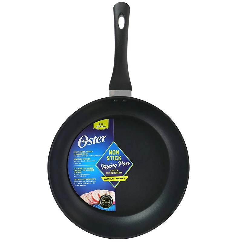 Oster Kono 11'' Black Aluminum Nonstick Frying Pan