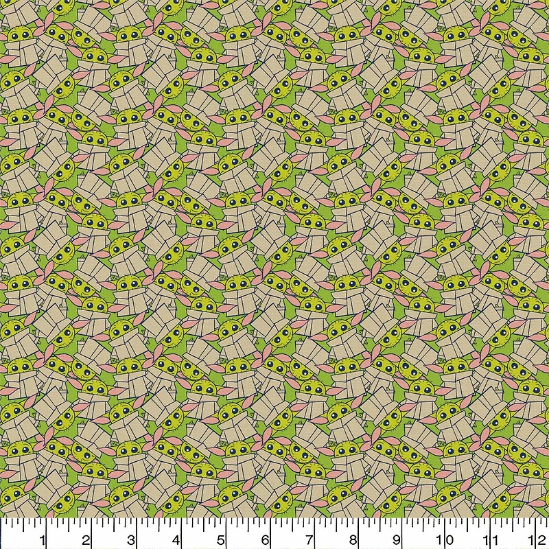 The Mandalorian Grogu Stack Precut Cotton Fabric