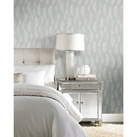 RoomMates Gray Seychelles Wave Peel & Stick Wallpaper