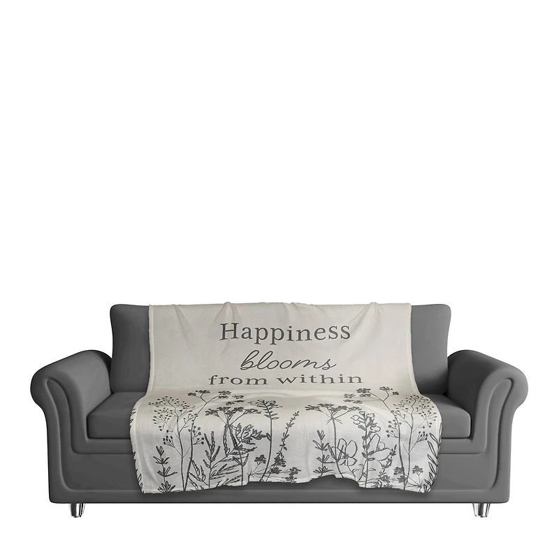 Happniess Blooms from Within 50" x 60" Coral Fleece Blanket