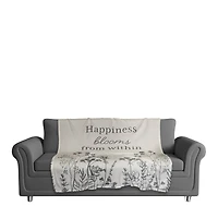 Happniess Blooms from Within 50" x 60" Coral Fleece Blanket