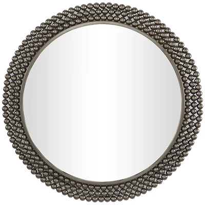 CosmoLiving by Cosmopolitan Black Metal Ball Wall Mirror with Beaded Detailing 32" x 1" x 32"