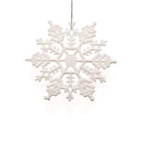 24ct. 4" White Glitter Snowflake Christmas Ornaments
