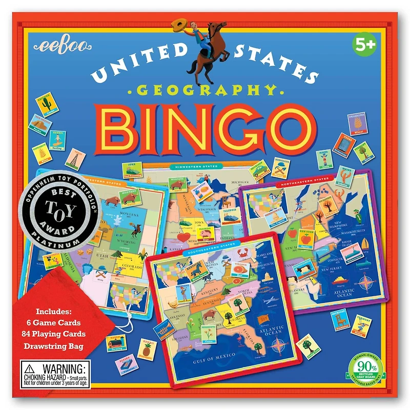 eeBoo United States Geography Bingo Game