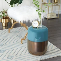 Blue Stoneware Contemporary Accent table 13" x 13" x 18"