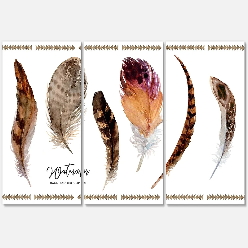 Designart - Exotic Vibrant Boho Feathers