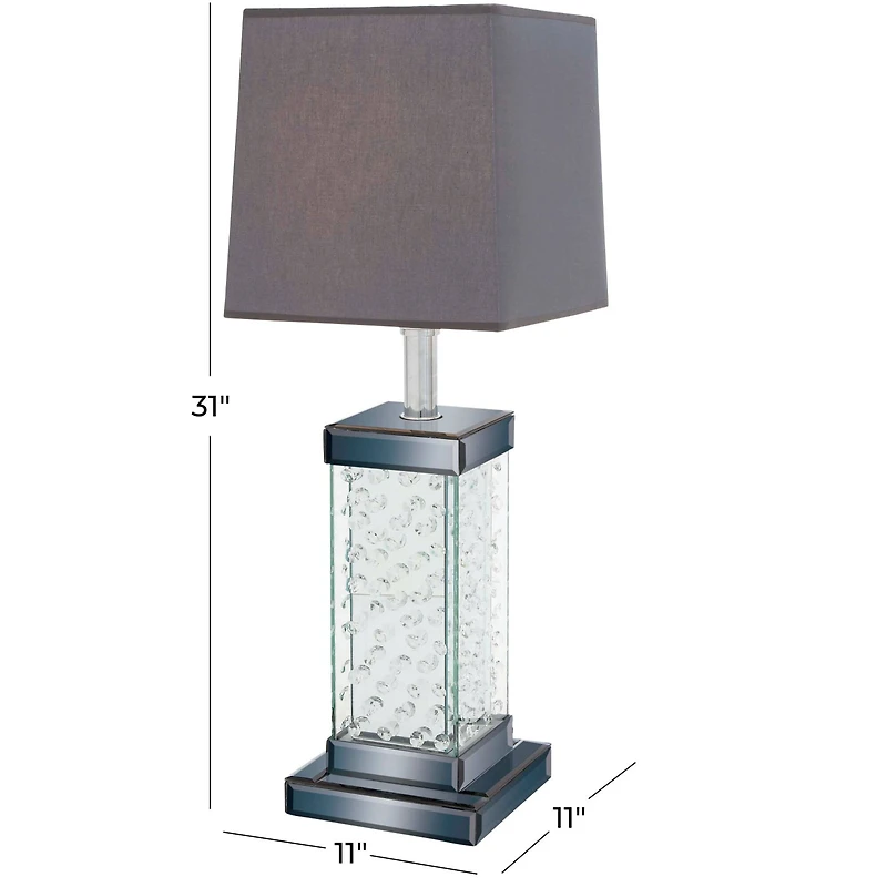 31" Gray Glass Glam Table Lamp