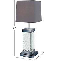 31" Gray Glass Glam Table Lamp