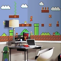RoomMates Super Mario™ Retro XL Chair Rail Prepasted Mural