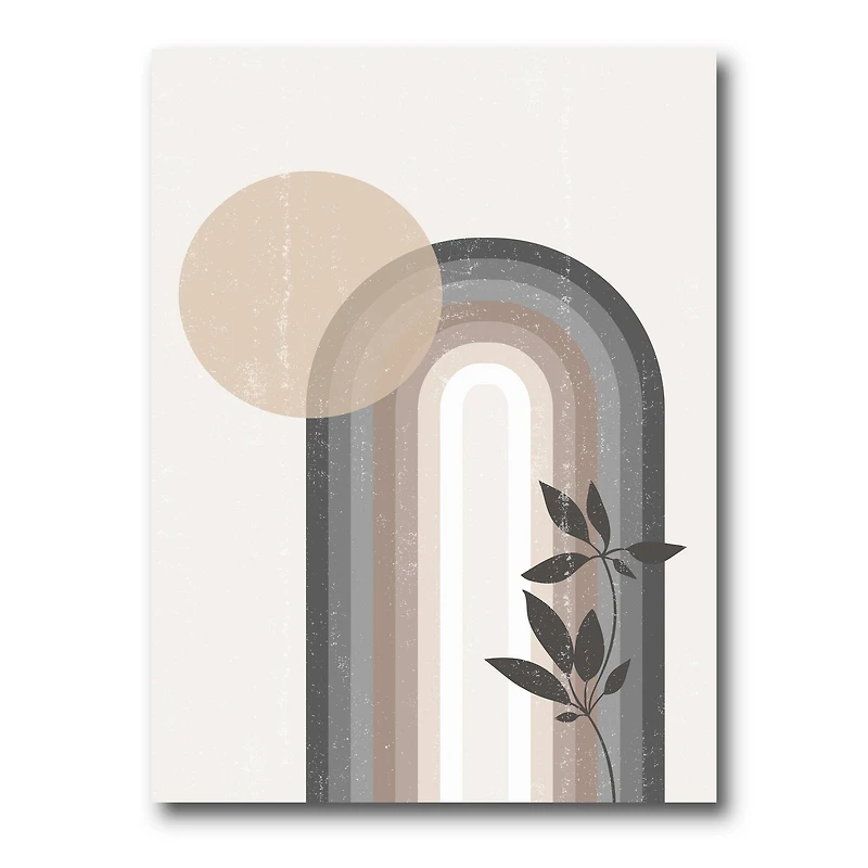 Designart - Abstract Rainbow Sun and Moon In Earth Tones III
