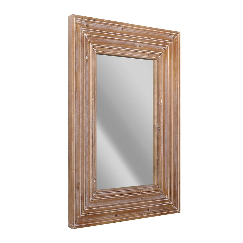Natural Whitewash Wood Farmhouse Wall Accent Mirror - 30" x 40"