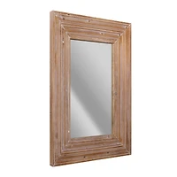Natural Whitewash Wood Farmhouse Wall Accent Mirror - 30" x 40"