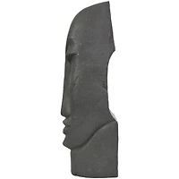 31" Black Tall Distressed Totem Face Sculpture