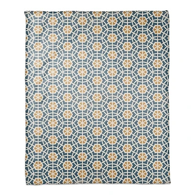 Blue & Yellow Geometric Fleece Blanket