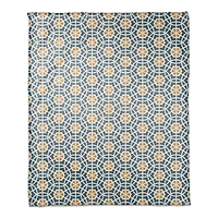 Blue & Yellow Geometric Fleece Blanket