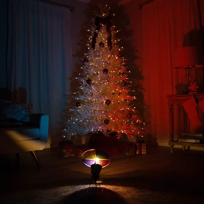 LED Lighted Rotating Christmas Tree Color Projecting Wheel - 13"