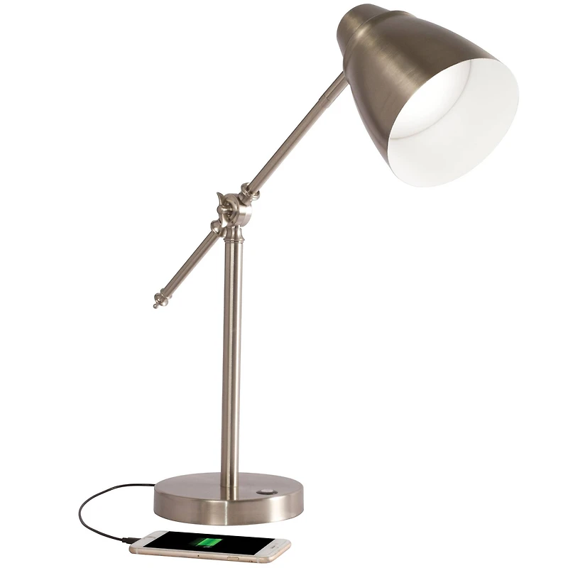 OttLite Wellness Series 19" Silver Harmonize LED Desk Lamp