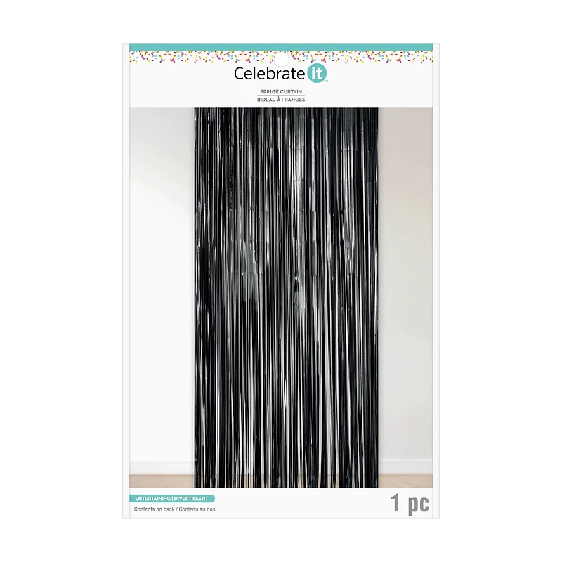 Black Fringe Curtain by Celebrate It™