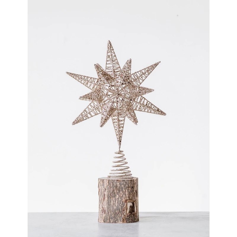 Hello Honey® 15.5" Multidimensional Metal Star Tree Topper with Gold Glitter