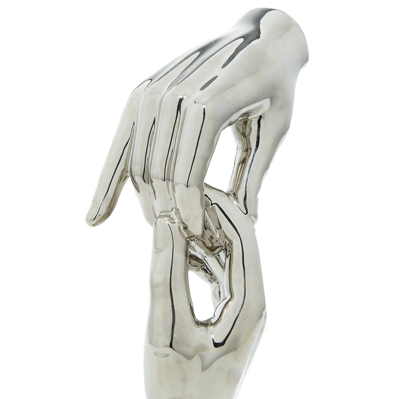 13" Silver Abstract Hand Sculpture