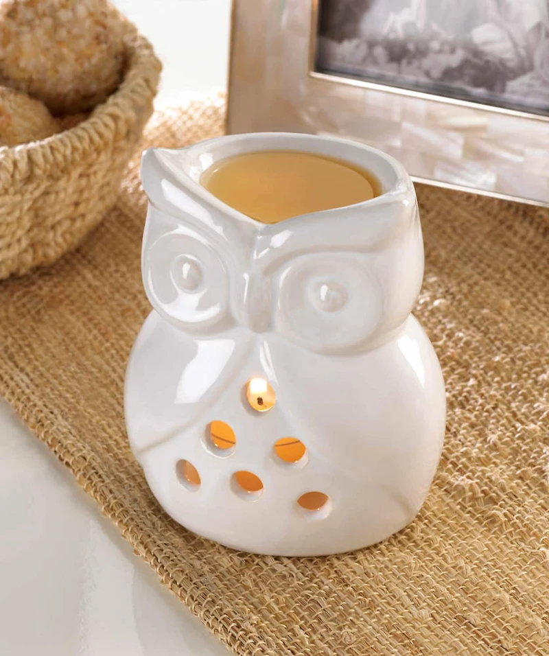 4" Ceramic Charming Owl Candle Oil Warmer