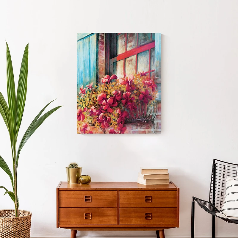 Bright Windowboxes Canvas Wall Art