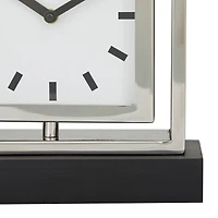 Silver Stainless Steel Glam Clock, 9" x 3" x 10"