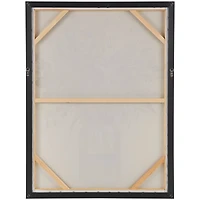 30" x 40" Blue Canvas Floral Bouquet Framed Wall Art with Silver Frame