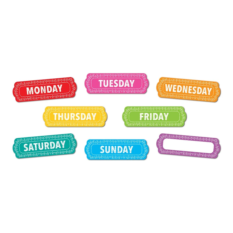 Ashley Productions Days of the Week Magnetic Die-Cut Timesavers & Labels, 3 Packs of 8