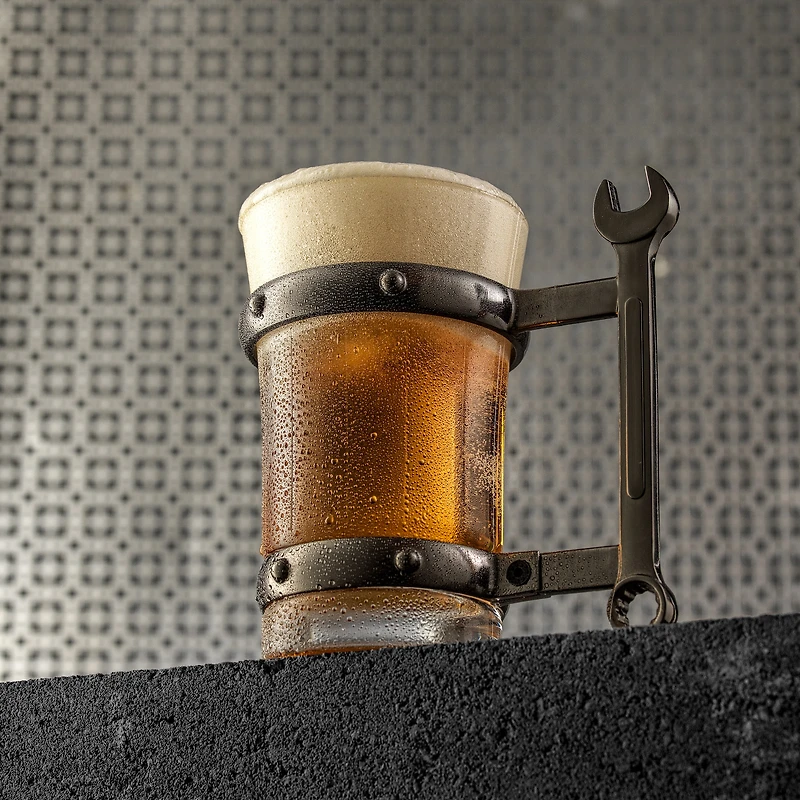 JoyJolt® Tools Collection 17oz. Combo Wrench Handle Single Beer Mug