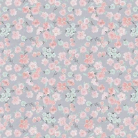 Fabric Editions Gray Floral Blooms Cotton Fabric