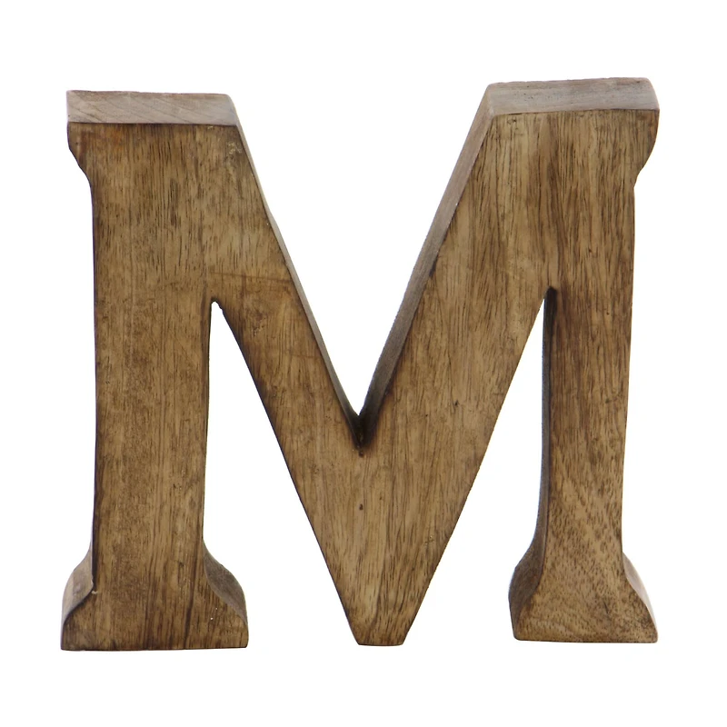 8" Brown Mango Wood Letter Set, 6ct.