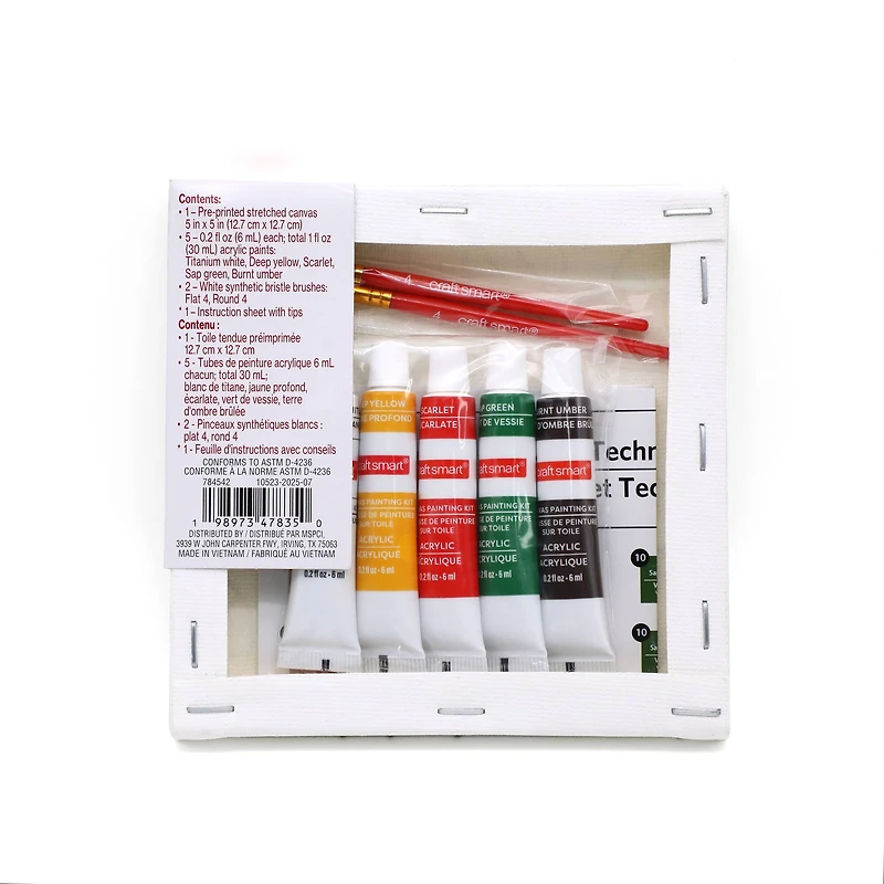 5" x 5" Gingerbread Cookies Canvas Painting Kit by Artist's Loft™