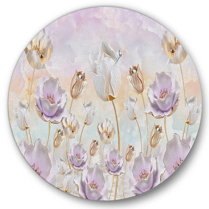 Designart - Blossoming Flowers In Pastel Tones
